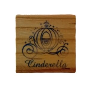 Disney Cinderella Carriage Wooden Stamp - Blue and Brown